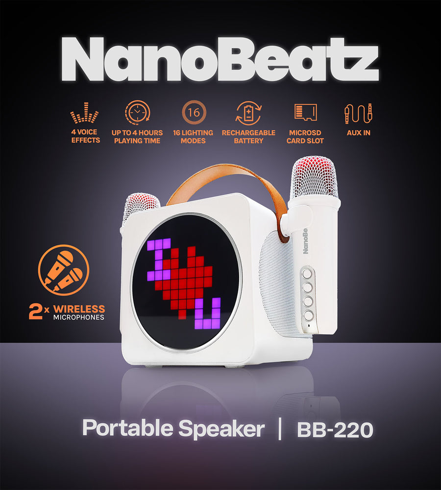 MAGIC STAR NANOBEATZ Mini Karaoke with 2 Wireless Mics
