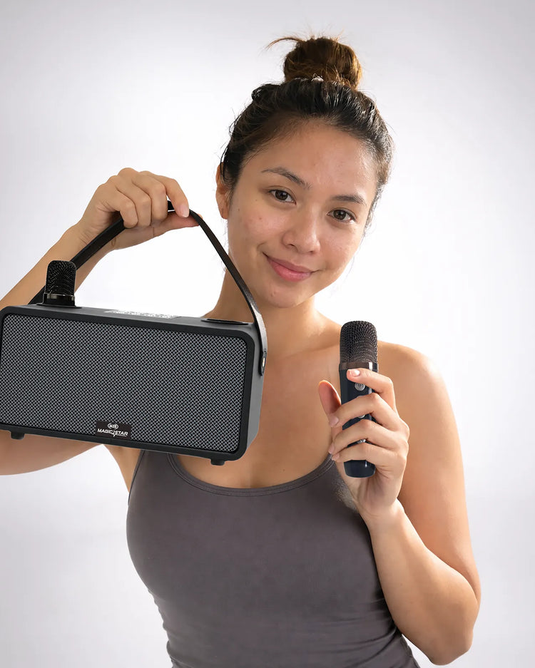 MagicStar PulZ portable karaoke speaker with 2 wireless microphones — product photo 1