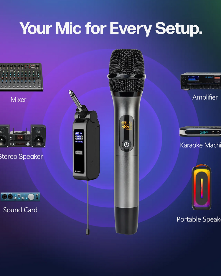MagicStar professional UHF wireless microphone pair — product photo 6